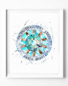 a watercolor painting with the words, be kind of that tony stark has a heart