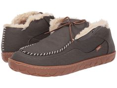 Flojos Tonga Lined Slipper - Shoes : Gray/Gum : Kick up your comfort quotient with the warm vibes of the Flojos Tonga Lined Slipper! Slipper shoes in a chukka-inspired silhouette. Sturdy canvas uppers with moc-toe detail. Faux-fur lining and footbed offers soft comfort. Rubber outsole provides long-lasting wear. Imported. Measurements: Weight: 12 oz Product measurements were taken using size Men's 11, Women's 12, width Medium. Please note that measurements may vary by size. Weight of footwear is Classic Slippers, Slide Slippers, Tonga, House Shoes, Slipper Shoes, Comforters Cozy, Winter Boot, Gum, Faux Fur