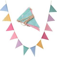 a colorful triangle with fringes hanging from it's sides on a white background