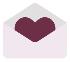 an envelope with a heart inside