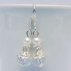 Clear Crystsl AB Pearl Silver Filigree Beads Lightweight Simple Drop Earrings | eBay Adjustable White Crystal Earrings For Gift, Pearl White Dangle Beaded Earrings As Gift, Pearl White Dangle Beaded Earrings For Gifts, Pearl White Beaded Dangle Earrings As Gift, White Crystal Pearl Drop Earrings As Gift, Pearl White Beaded Earrings For Gift, Nickel-free White Crystal Earrings As Gift, Crystal Ab, Earring Hooks