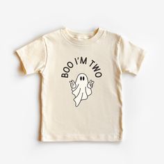 This cute toddler Boo I'm Two birthday shirt is 100% cotton, has a tear away tag for your toddler's comfort and comes in 3 Bella Canvas colors. In sizes 2T-5T, choose black, white, or natural to make this ghost Halloween second birthday shirt the perfect addition to your toddler's Halloween birthday party! DETAILS .100% Cotton .Bella Canvas tee .Tear away label .Runs true to size .Props in any photos are not included and are for styling purposes only .Colors may slightly vary from styled photos Playful T-shirt For Fall Playtime, Playful T-shirt For Playtime In Fall, Cute Fall T-shirt For Playtime, Fall Playtime Tops With Short Sleeves, Cute Fall Birthday Tops, Boo Im Two, Birthday Toddler Girl, Second Birthday Shirt, Second Birthday Party