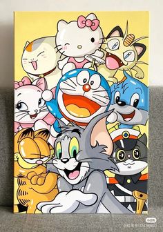 an image of cartoon characters on a canvas