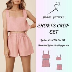 the shorts crop set is available in two sizes