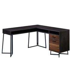 an l - shaped desk with two drawers on each side