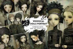 the whimsical dolls portrait is displayed in many different styles