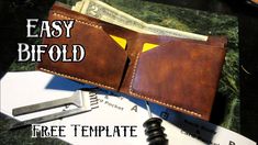 Mens Wallet Pattern Free, Diy Wallet Mens, Bifold Wallet Pattern, Wallet Pattern Free, Leather Templates, Wallet Template, How To Make Leather