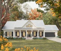 The 6-foot-deep covered front porch gives access to the open floor layout of the Great Room and Kitchen. The Great Room has a gas fireplace with cabinets/shelves on the side. The Kitchen/Dining area is spacious with lots of cabinetry for storage. There is an island with a counter-high snack bar and convenient pull-out trash drawer  the hanging pot rack above is optional. The Laundry Room has a large storage closet a pantry and a laundry sink with counter space. The Primary includes a Walk-in Closet and a bath consisting of dual sinks a free-standing tub and a separate shower. On the opposite side of the home are two additional bedrooms each with walk-in closets and share a large bathroom. The second bathroom has dual sinks a tub/shower combo and a large linen closet. The covered rear porch Greystone House, Fireplace With Cabinets, Open Floor Layout, Large Storage Closet, Trash Drawer, Southern Country Homes, Hanging Pot Rack, Second Bathroom, Standing Tub