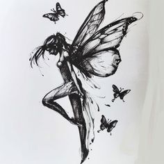 Fairy Tattoo Design Pack Dark Princess Tattoo, Back Nature Tattoo Women, Fairies Tattoos For Women, Faerie Tattoo Ideas, Gothic Fairy Tattoo Designs, Dark Fairy Tattoo Designs, Fairy Tattoo Designs Unique, Dark Fairy Tattoo, Full Leg Tattoo Female