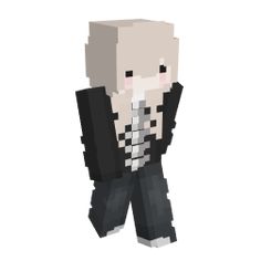 an image of a pixel art character in black and white clothes with his arms crossed