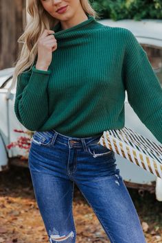 Magnolia Exclusive! 'Tis the season to stand out in beautiful blue knit! Our Winter Wonderland Blue Mock Neck Sweater features a slouchy rolled mock neck sweater silhouette designed cozy ribbed knit sweater material. This layer-friendly knit is the perfect gift to give or get in all 3 colors; Red, Green, & Blue! Rolled mock neck Drop shoulders Long sleeves Slouchy bodice Soft rib-knit fabric 100% Acrylic Machine wash cold, hang dry Color: Green Colors may vary on different viewing devices Size a Cozy Green Turtleneck Top, Green Textured Knit Turtleneck Top, Fall Green Turtleneck Top, Green Turtleneck Top For Fall, Green Casual Turtleneck For Fall, Casual Green Turtleneck For Fall, Green Funnel Neck Top For Winter, Sorority Rush Outfits, Rush Outfits