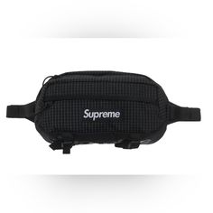 Supreme Black Waist Bag Ss24!! 100% Authentic!! Brand New!! Sporty Black Crossbody Shoulder Bag, Luxury Black Satchel Pouch, Black Pouch With Zipper Pocket For Outdoor, Designer Black Shoulder Bag Pouch, Functional Satchel Bag For Streetwear, Black Outdoor Pouch With Zipper Pocket, Streetwear Satchel Bag With Zipper Pocket, Black Crossbody Bag For Outdoor, Black Rectangular Belt Bag For Outdoor