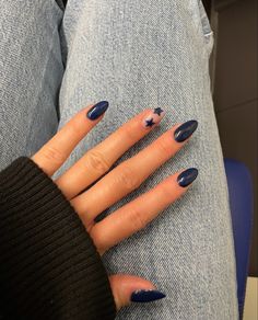 Navy Nails, Navy Blue Nails, Summery Nails, Basic Nails, Dope Nails, Short Acrylic Nails, Cute Acrylic Nails