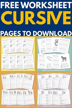 the free worksheet cursive pages to print