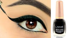 basicliner wingedliner lakmeinstaliner Gel Eyeliner Tutorial, How To Put Eyeliner, How To Draw Eyeliner, Liquid Eyeliner Tutorial, Basic Eyeliner, Eyeliner Tutorials, Winged Liner Makeup, Dramatic Eyeliner