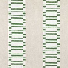 green and white striped wallpaper with vertical lines on the side, in an off - white background