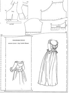 the back and side views of a sewing pattern for a dress with sleeves, collars and