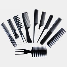 10pcs/Set Professional Hair Brush Comb Salon Barber Hair Combs Hairbrush Hairdressing Combs Hair Care Styling Tools (#1) - MRSLM Curly Braids, Static Hair, Hair Brush Set, Comb Set, Tools For Women, Styling Comb, Frizzy Hair, Hair Cream, Tools For Sale