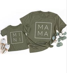 Mama and Mini Tees Tops Mommy and Me Shirts Matching Tees #mama #matching #mamaandmini #shirts #cuteshirts #cheapshirts #amazonfinds Mini Tees, Shirt Outfit Summer, Mommy Shirts, Matching Halloween, Matching Tees, Comfy Shirts