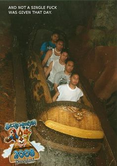 several people are riding on the roller coaster at an amusement park, and not a single luck was given that day