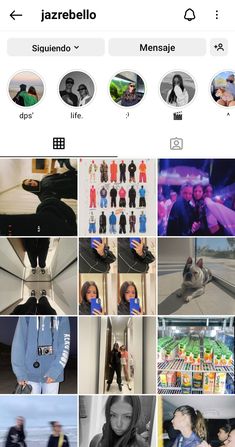 the instagram page is filled with pictures of people