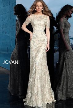 Jovani 63649 – Mia Bella Couture Trumpet Dress, Evening Dresses With Sleeves, Jovani Dresses, Evening Dresses Short, Embellished Gown, Evening Dresses Plus Size, Quality Dresses, Mother Of The Bride Dress, Gowns With Sleeves