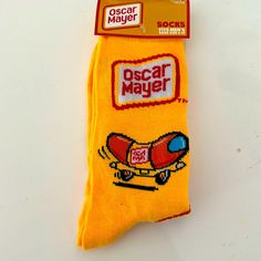 This Is A Brand New Pair Of Socks That Has Never Been Worn Before Casual Yellow Socks For Stocking Stuffers, Casual Cotton Socks For Playtime, Oscar Mayer, Casual Socks, Crew Socks, Socks, Man Shop, Brand New, Yellow