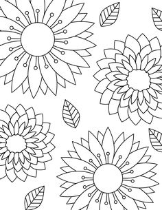 an image of flowers coloring pages