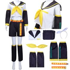 PRICES MAY VARY. Material: Uniform,Polyester,light and comfortable to wear, Comfortable and soft fabric. Package includes:T-shirt + pants + belt + sleeves + leg cover + tie + waist lanyard，T-shirt + pants + belt + cuff + leg cover + bow tie + waist lash-up + hair band. Size Chart: The size chart of this cosplay costume is measured by hand, with an error of 1-3 cm, which is normal. If you want to wear it loose, it is recommended to take a larger size! PERFECT FIT: Suitable for daily wear,parties, Carnival Parties, Outfit Suit, Cartoon Costumes, Halloween Everyday, Anime Cosplay Costumes, Fancy Party, Halloween Party Costumes, Anime Cartoon, Carnival Party