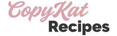 the words copykatt recipes are written in black and pink on a white background