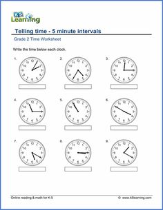 telling time 1 minute intervals worksheet for students to practice their math skills on the clock