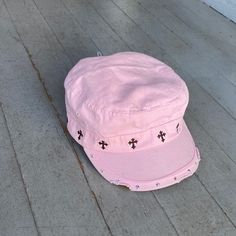 Western Cowgirl Pink Cotton Hat With Brown Crosses And Studs, Made In Texas. Nwt Reminds Me Of Chrome Hearts Western Hats For Women Baseball, Bad Hair Day Hat, Boho Beanie, New Era Baseball Cap, Fuzzy Bucket Hat, Pink Baseball Hat, Thick Headbands, Fur Pom Pom Beanie, Pink Baseball Cap