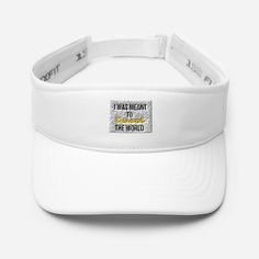 * 97% polyester, 3% spandex * Low-profile * 2 ½″ (5 cm) crown * Matching undervisor * Hook & loop closure with square ring * Head circumference: 22″-23 ⅜″ (56 cm-59 cm) Adjustable White Curved Visor, White Sports Visor One Size, White Sports Visor, One Size Fits Most, Breathable White Visor For Sports, White Fitted Sports Hat, White Summer Visor For Sports Events, Adjustable White Visor For Sports Events, White Summer Sports Visor, Sun Visor Hat