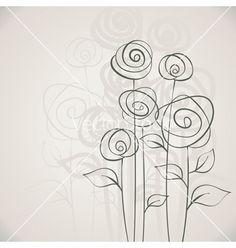 Áo Blu, Art Fil, Flowers Vector, Pola Sulam, Vector Flowers, Plant Drawing, Flower Doodles, Wire Sculpture, Wire Crafts