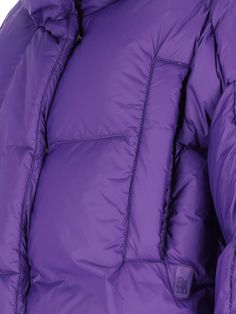 Bacon Puffa Ring down jacket in purple quilted nylon with high neck, zip and button closure, two front pockets, tone-on-tone logo patch on the front, adjustable cuffs, bottom drawstring, straight hem. Composition: 100% Polyamide Casual Purple Puffer Jacket, Purple Nylon Winter Outerwear, Functional Purple Outerwear With Pockets, Italian Outfits, Prada Leather, Luxury Shop, Card Holder Leather, Yoga Wear, Luxury Retail