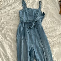 Nwt Jean Jumpsuit. Buttons Down The Side And Has A Tie In The Middle. Size M Jean Jumpsuit, Jeans Jumpsuit, In The Middle, The Middle, Pant Jumpsuit, Jumpsuit Romper, Coco, Color Blue, Pants For Women