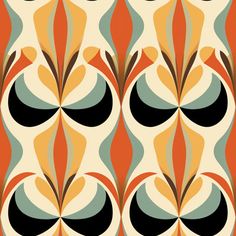 an orange and black abstract design