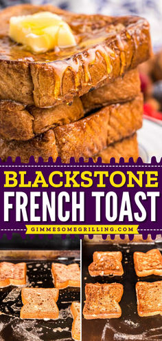 If you want to make breakfast on your Blackstone you need to make this Blackstone French Toast! Melt in your mouth french toast that’s cooked on your griddle until golden brown. What To Cook On Blackstone Grill, Blackstone Quick Meals, Breakfast Recipes Blackstone, Blackstone Breakfast For A Crowd, Camp French Toast, Small Blackstone Grill Recipes, What To Make On A Blackstone, Blackstone French Toast Recipes, French Toast Blackstone Griddle