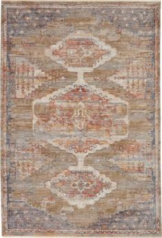 an area rug with different colors and patterns