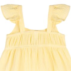 When warmer weather arrives, it's the perfect opportunity to refresh your little one's wardrobe. Look no further than our 100% cotton gauze dress, designed for sensitive skin and ideal for those warm spring and summer days. Your toddler will adore wearing this comfy dress for any adventure that comes her way. Dressing up is a easy with its pull-on style, and keeping it clean is as simple as tossing it in the washing machine. Celebrate the arrival of sunny days with our charming toddler girl dress! Our essentials have been independently certified with STANDARD 100 by OEKO-TEX® so that you don’t have to worry about harmful substances in your toddler's wardrobe. Includes one dress. Girls Dres, Girls Yellow Dress, Cotton Gauze Dress, Toddler Girl Dress, Baby Size Chart, Comfy Dress, Cotton Sleepwear, Ruffles Fashion, Gauze Dress