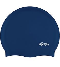 a blue swimming cap with the word boblin on it's front and side