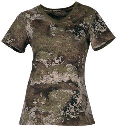 a women's camo t - shirt with short sleeves