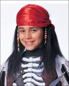 Buccaneer in 1 - Black Pirate Look, Vivica Fox Wigs, Best Wig Outlet, Kids Wigs, Pirate Kids, Men's Wigs, Diy Kostüm, Black Costume, Red Bandana