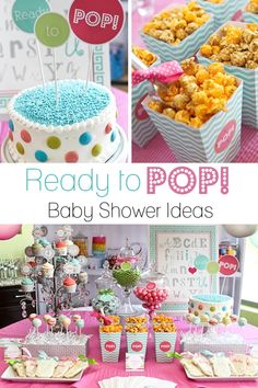 a baby shower party with food and decorations