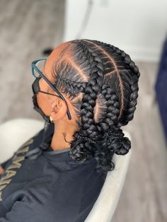 #feedinbraids #braidstyles #cornrows #bohobraids #stitchbraids #dmvbraider Tree Braids Hairstyles, Cornrows Braids For Black Women, Two Braid Hairstyles, Tree Braids, Braided Cornrow Hairstyles, Cute Box Braids Hairstyles, Stitch Braids