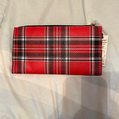 New, Many Compartments, Good Size Steve Madden Wallet, Guess Wallet, Kate Spade Card Holder, Small Leather Wallet, Leather Trifold Wallet, Fabric Wallet, Red Wallet, Holiday Plaid, Blue Wallet