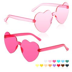 PRICES MAY VARY. 👓[Novelty Sunglasses]Aesthetics and comfort are always our consideration, and the rimless minimalist design sun glasses is more in line with the current fashion style. The thin and lightweight glasses will not make you feel bulky for long time wearing, so pink heart shaped sunglasses will not put too much pressure on your nose bridge. Heart glasses are super cute and you bought more colours to wear on vacation/travel/to concerts when you're feeling fun. Definitely more of a fas Pink Bachelorette Party Decorations, Women Party Favors, Face Shape Sunglasses, Pink Heart Sunglasses, Rave Sunglasses, Sunglasses Party Favor, Pink Bachelorette Party, Funny Sunglasses, Novelty Sunglasses