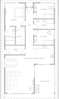 the floor plan for a two bedroom apartment with an attached kitchen and living room area