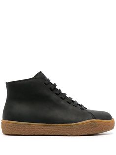 black calf leather recycled polyester front lace-up fastening short side zip fastening branded insole flat rubber sole round toe This item is crafted with leather that has been produced in a certified Leather Working Group (LWG) or ICEC tannery, ensuring the production process has a reduced environmental impact. Learn more about what makes a product Conscious on our Conscious Criteria page Black Leather Sneakers With Lace-up Fastening, Low-top Leather Lace-up Boots, Leather High-top Sneakers With Lace-up Fastening, Leather Sneakers With Round Toe And Lace-up Fastening, Sporty Lace-up Boots With Leather Sole, Leather High-top Lace-up Boots With Rubber Sole, Casual Leather Lace-up Boots With Contrast Sole, High-top Leather Lace-up Shoes With Contrast Sole, High-top Lace-up Boots With Stitched Sole