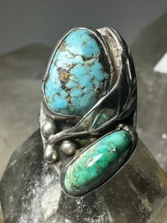 ad eBay - Find many great new & used options and get the best deals for Navajo ring Turquoise band size 6.25 sterling silver women at the best online prices at eBay! Free shipping for many products! Vintage Turquoise Ring With Large Stone, Unique Untreated Turquoise Ring, Adjustable Multi-stone Turquoise Ring In Silver, Adjustable Silver Turquoise Multi-stone Ring, Adjustable Multi-stone Silver Turquoise Ring, Bohemian Turquoise Multi-stone Rings, Unique Turquoise Multi-stone Rings, Unique Multi-stone Turquoise Ring In Sterling Silver, Adjustable Patina Rings